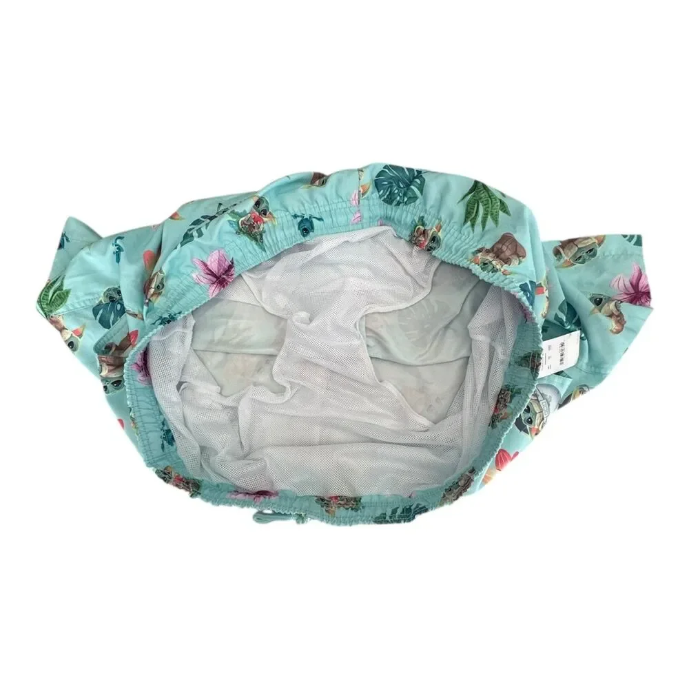 Star Wars Swim Trunks Mens 2XL Grogu Baby Yoda Floral Board‎ Shorts